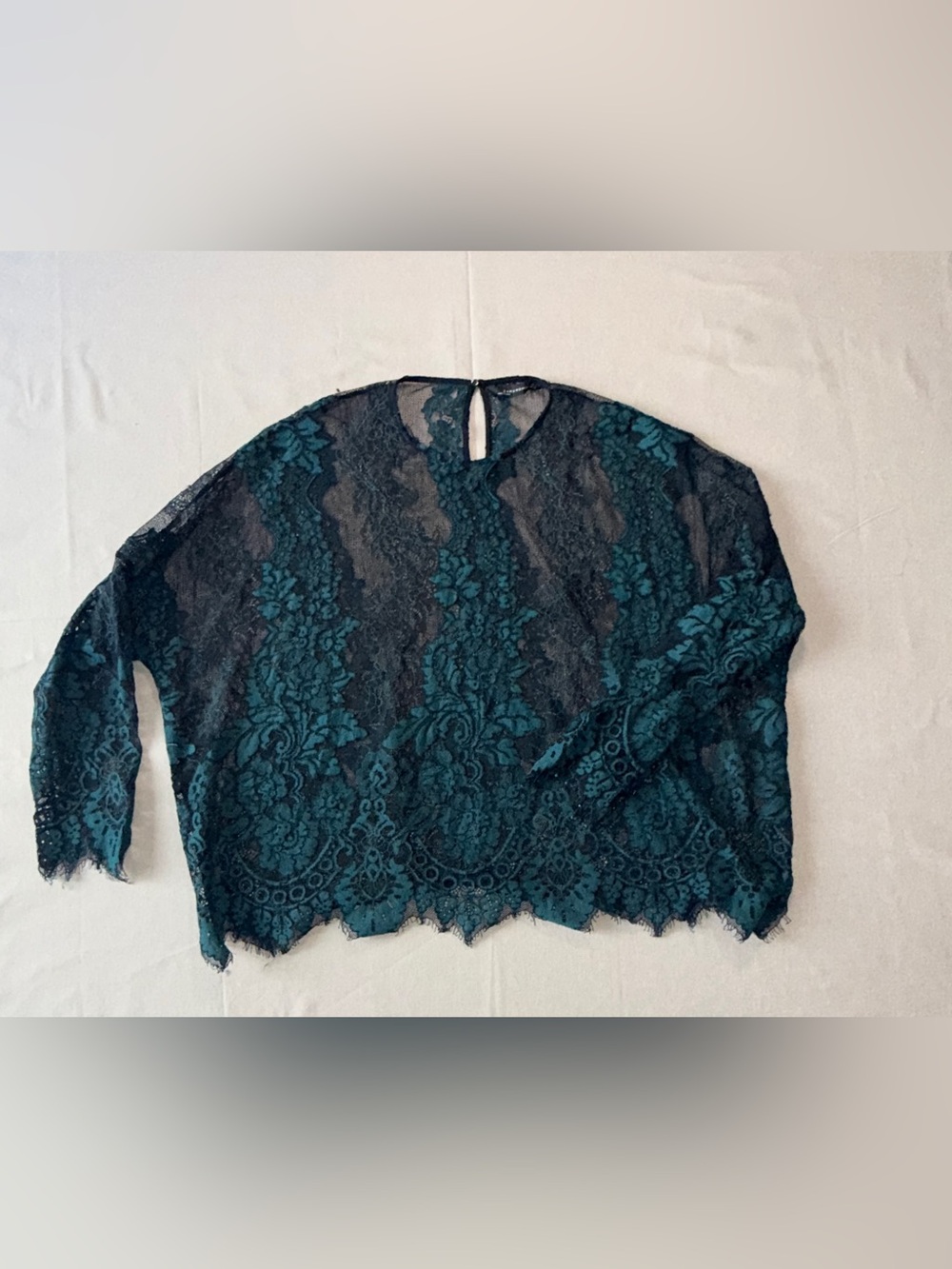 Zara Women Long Sleeve Lace Blouse - Large